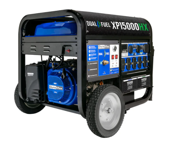 DuroMax 15,000 Watt Electric Start Dual Fuel Portable Generator