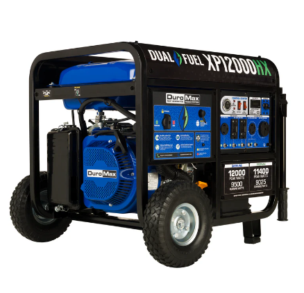 DuroMax 12,000 Watt Dual Fuel Portable HX Generator w/ CO Alert