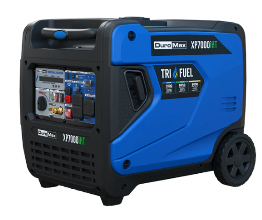DuroMax 7,000 Watt Portable Tri Fuel Inverter Generator - Quiet, Low THD